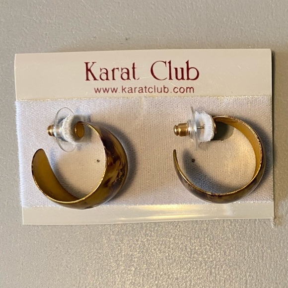 $5 ADD ON NEW Karat Club Metallic Tie Die Thick Hoop Earrings 1” - Picture 3 of 5